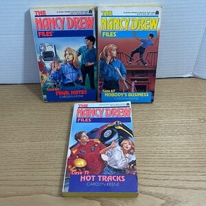 The NANCY DREW FILES  by Carolyn Keene Paperback Book Lot of 3 Case 65, 67 & 71